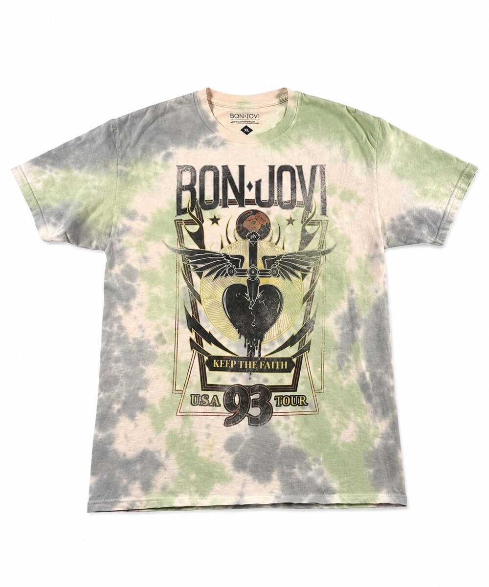 Bon Jovi Keep The Faith 93 Tour Tie Dye T-Shirt Size Medium